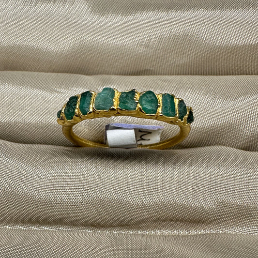 Roher Smaragd Ring, Gold, Grösse