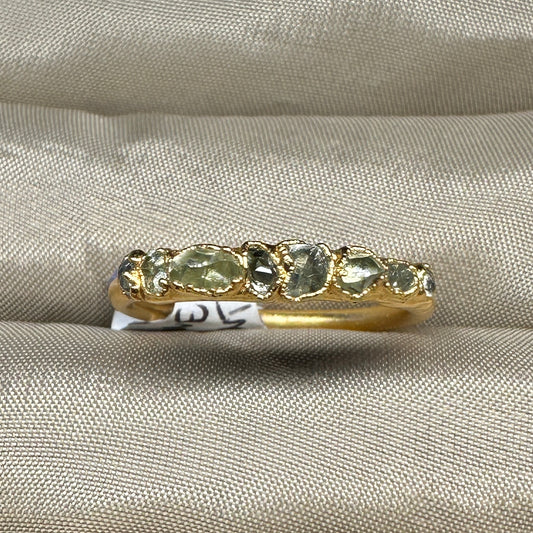 Rohe champagner Diamanten Ring, Gold, Grösse 50