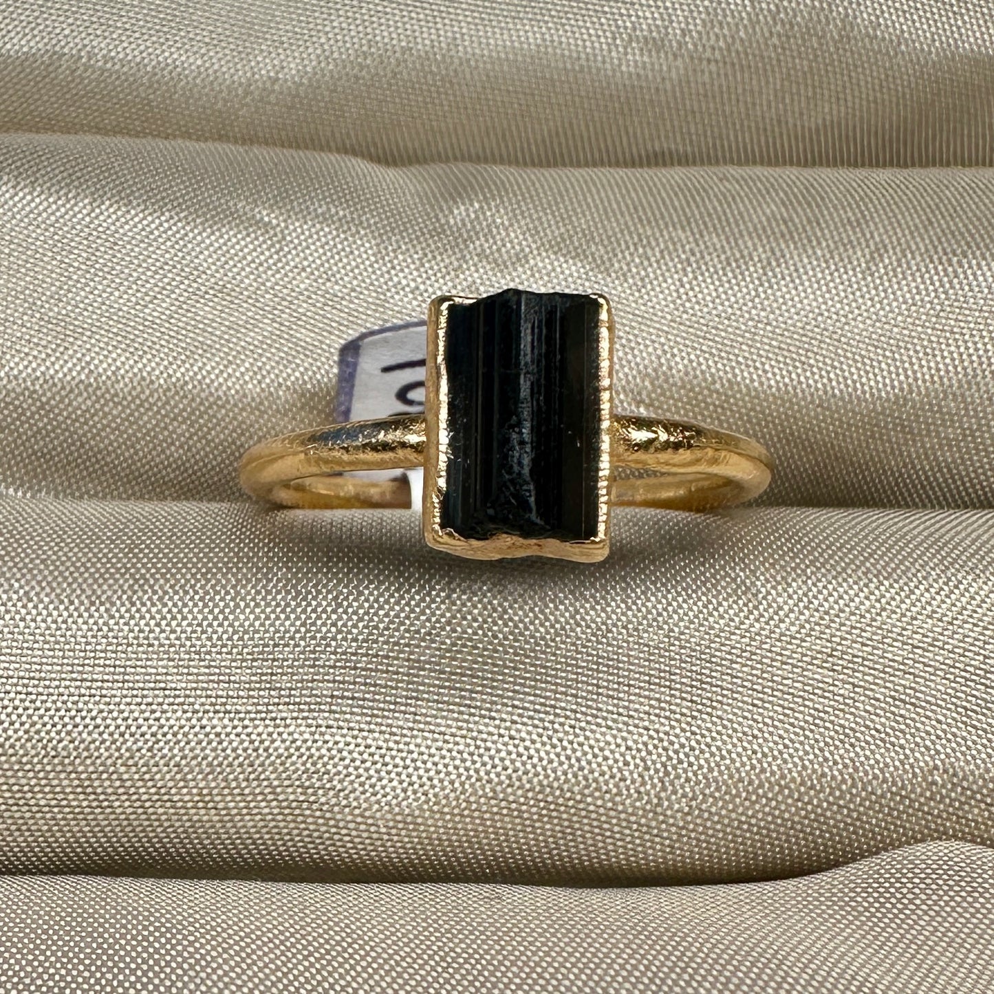 Roher SchörlTurmalin Ring, Roségold, Grösse 52