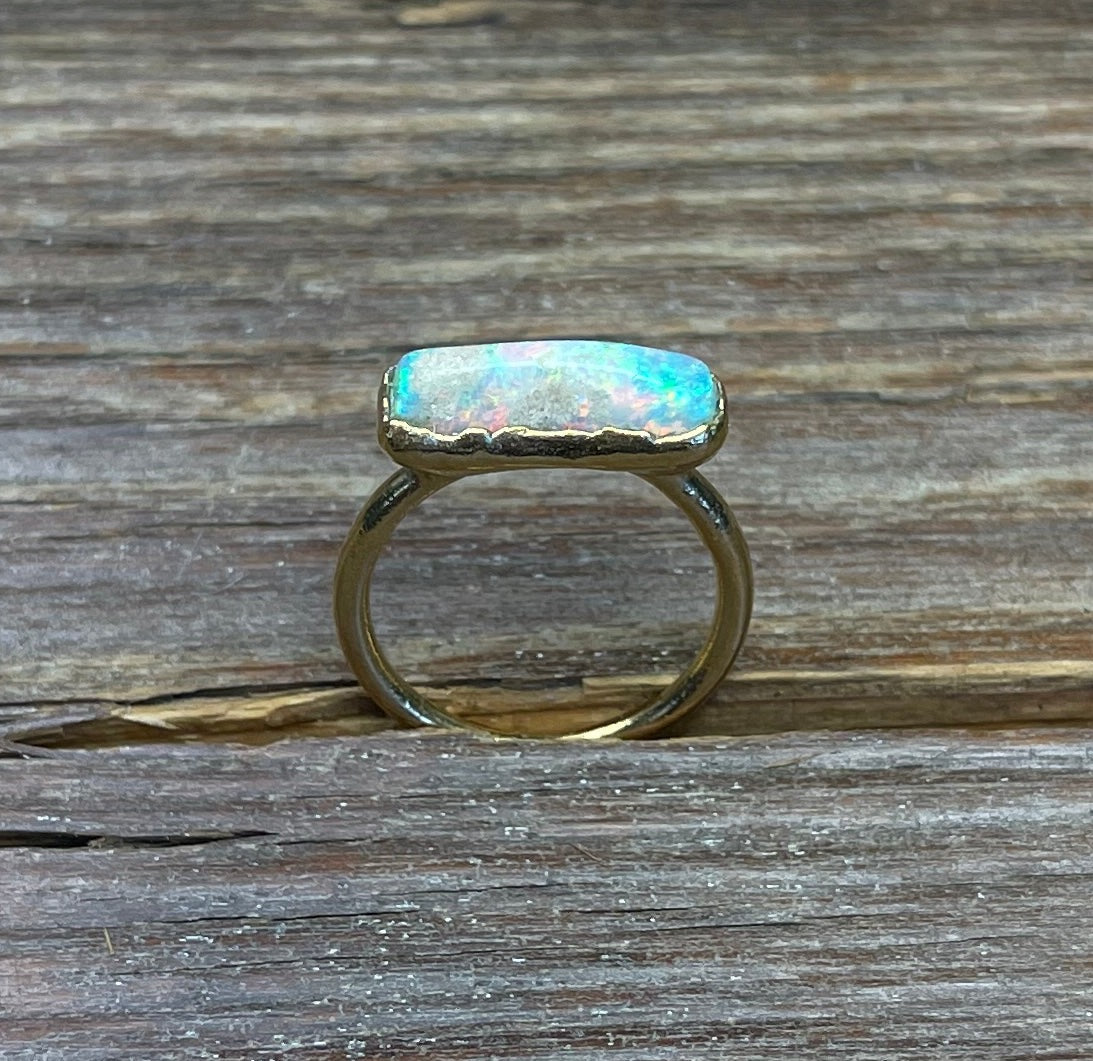 Australischer Opal Ring, Gold grösse 51